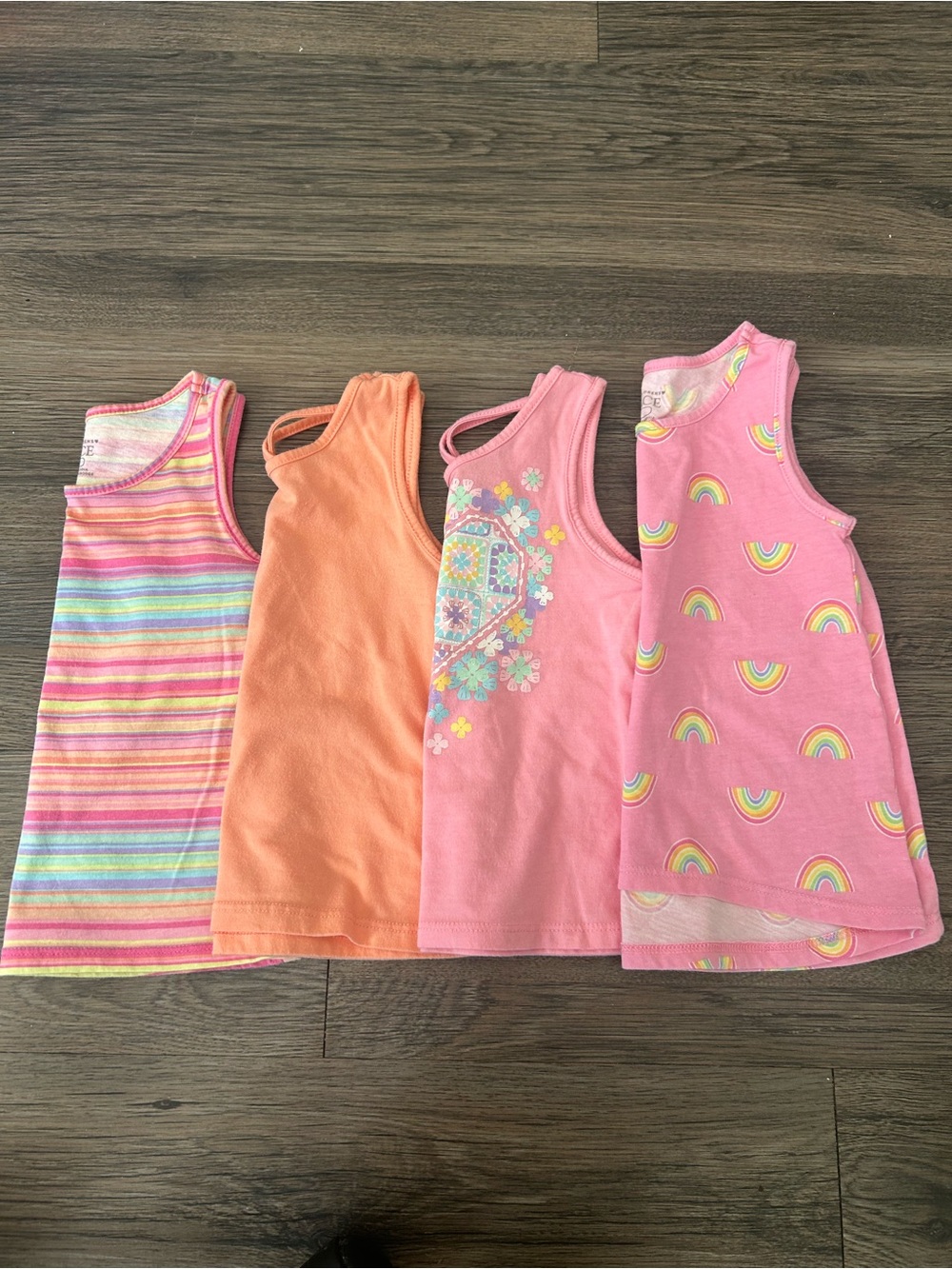 3/$12 Children’s Place Pink and Orange Tank Tops Girls Size 2T